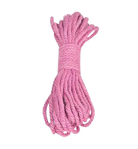 PuLAif Corda for Bondage, Corda da Giardino, Corda da 49 Piedi da 6 mm in spago di Iuta Rosa for Confezioni Regalo Artigianali, 1 Confezione