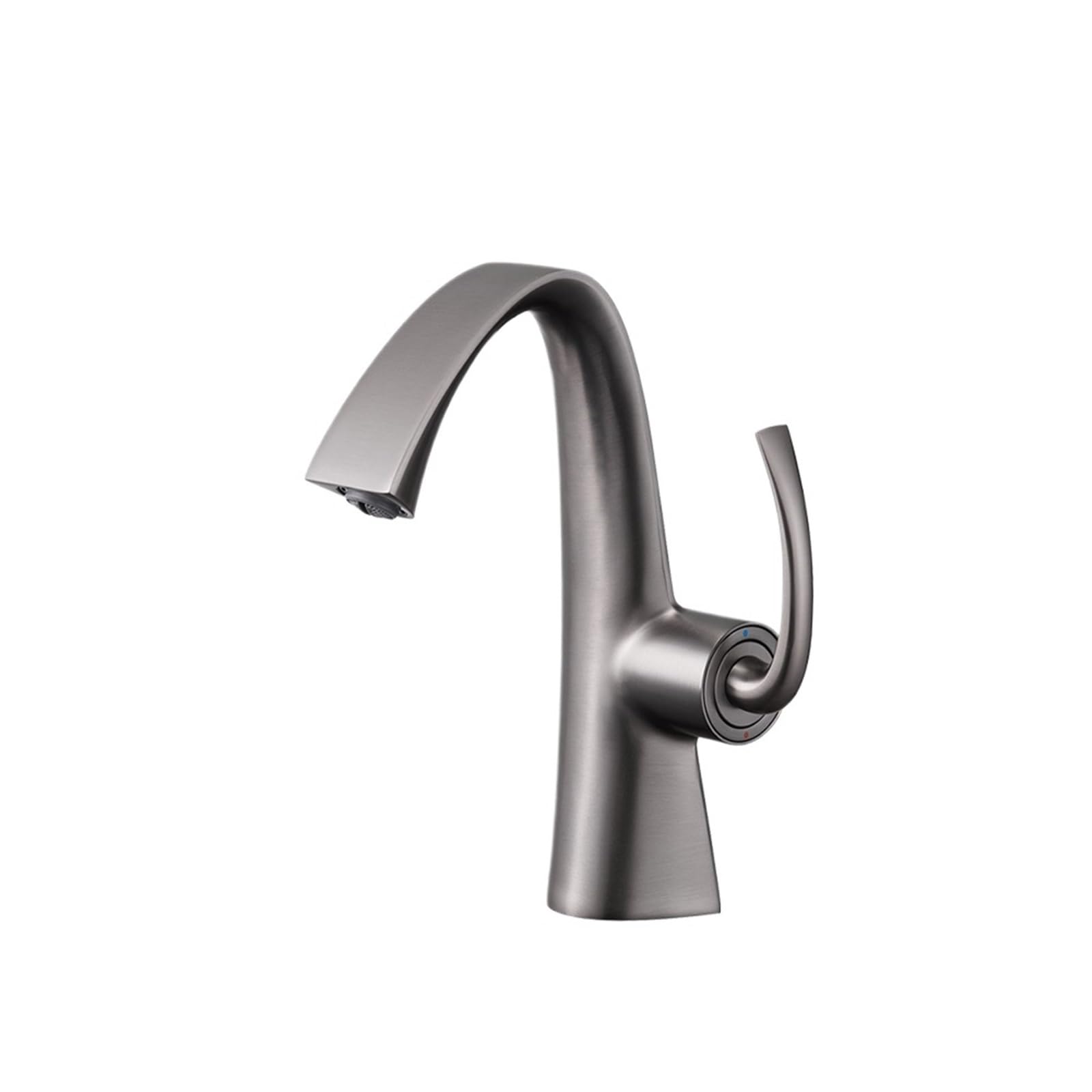 Lyvqzpwlr Grijs Bathroom Basin Pillar Taps, Bathroom Sink Faucet Multicolor Single Lever Hot Cold Brass Mixer Tap(Grijs)