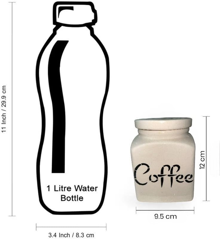 Image of Ceramic Kitchen Storage Jar for Tea, Coffee & Sugar Set of 3 (720 ML)| Airtight Ceramic Canisters with Lids for Tea, Coffee & Sugar| Kitchen Countertop Pantry Containers | Food Storage Jars Set, White
