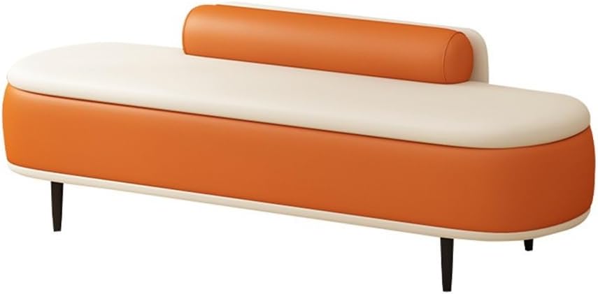 End Stool Bedroom Bedside Bench Light Luxury Shoe Bench Entrance Long Bench Entry Shoe Bench Cloakroom Long Sofa Bench Long Bench(Orange,Medium)
