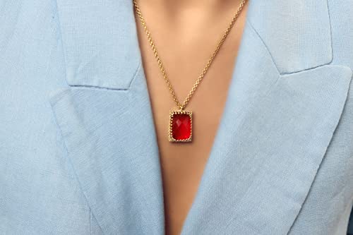 Collier rubis rectangulaire en or : un bijou victorien d'exception - 2