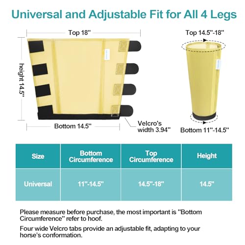 Image of Mesh Horse Fly Boots Set of 4, Loose Fitting Leggings for Horses, Reduce Stressful Stomping, Breathable Adjustable and Universal Fit for 4 Legs, Reliable Stay Put (Pale Yellow)