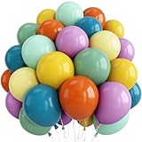Ballons arc-en-ciel rétro colorés en latex pour enfants et femmes - 30,5 cm - orange poudré, jaune, vert, bleu, violet - décoration de fête d'anniversaire