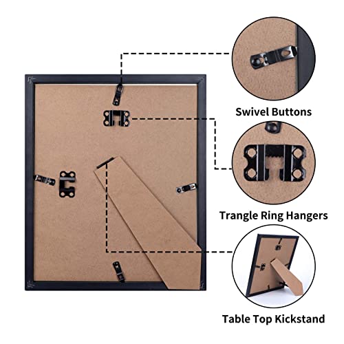 Lavezee 8X10 Black Picture Frames Set Of 6, Display 8 X 10 Pictures With Mat And 9X11 Without Mat, Multi Collage Photo Frame For Wall Or Tabletop #TOP6