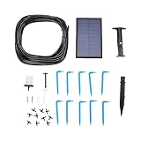 Garten des Bewässerungssystems, 10 M/32,8ft Solarwässerungskit mit 10 T -Shirt -Anschlüssen, 10 Dripper, 1 Antisiphon -GeräT Zur Automatischen Bewässerung von Pflanzen in (BLACK)