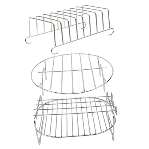 LALAFINA 1 Set Air Fryer Rack Sturdy Grill Rack and Toast Holder for Kitchen Supplies Creative Cooking for Efficient Meal Preparation