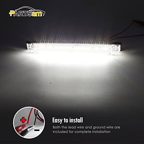 Tira de luces LED blanca de 8" para vehículo 2 piezas miniatura 3