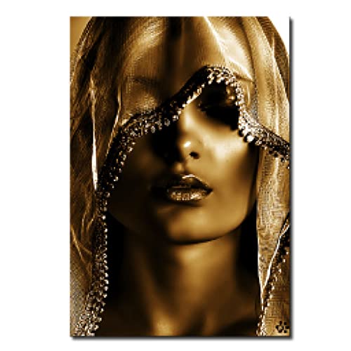 Toile golden woman portrait modern art imprimer dsdsgog 80x110cm
