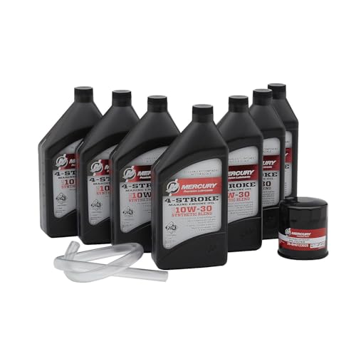 Mercury 8M0187621 10W-30 4-Stroke Outboard Oil Change Kit for Mercury V6 and V8 175-300hp Outboards
