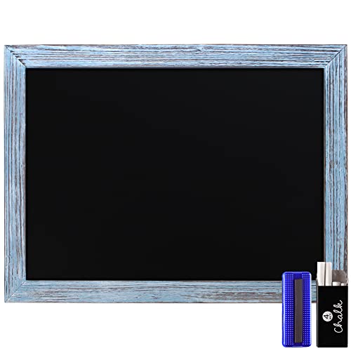 HBCY Creations Rustikales Blau Magnetic Wand Tafel, gerahmte Dekorative Tafel - groß für Küchen-Dekor, Hochzeiten, Restaurant-Menü und vieles mehr! 18" x 24" Cover