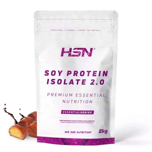 Proteína de Soja Aislada de HSN | Sabor Bombón de Chocolate y Avellanas 2 Kg = 67 Tomas por Envase | 100% Vegana | Soy Protein Isolate | No-GMO, Sin Gluten