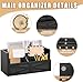 Mail Organizer Countertop, Wood Mail Holder Sorter for Desk, Rustic Bill Storage Organizer Box, Office Letter Basket for Document File Folder Paper Envelope (Black)