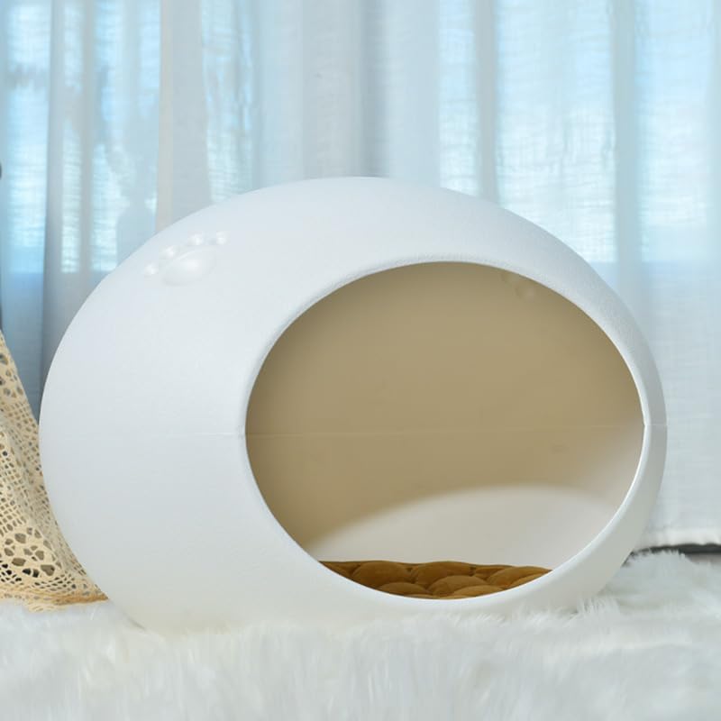 Amazon.co.jp: 半密閉卵形楕円形プラスチック犬ベッド、犬ベッド、猫