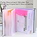 XKDOUS Important Document Organizer Folio Folders with 9 Pockets 3 Ring Linen Binder Organizer Expanding Storage Documents Holder with 9 Pockets and Labels for Papers, Files