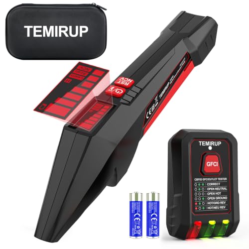 Image of Circuit Breaker Finder with LCD Display, GFCI Outlet Tester, 90-135V Electrical Circuit Tracer Tool with NCV Test & Flashlight, Electric and Voltage Tester with Carrying Case & Batteries