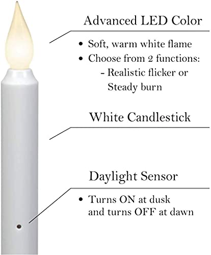 Xodus Innovations Fpc1525P-6 Battery Operated Led Window Candle With Dusk To Dawn Light Sensor, Plastic Silver/Pewter Base (Pack Of 6) #TOP2