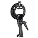 MekingStudio S-Type Speedlite Bracket Holder Bowens Mount Holder with Handle for Photo Flash Snoot Softbox Beauty Dish Reflector Umbrella