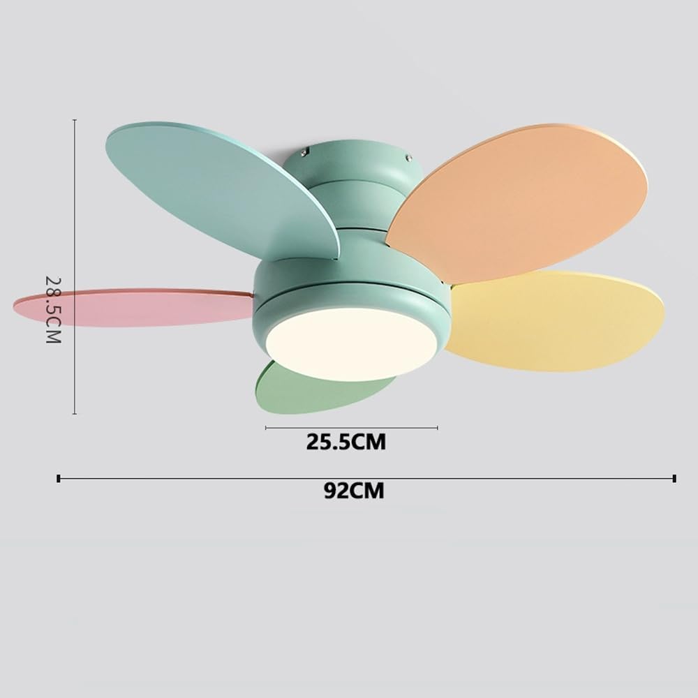 Ceiling Fans With Light And Remote Flush Mount 6-speeds Ceiling Fans Light Low Profile Reversible Ceiling Fan Light With Dimmable LED Fans Lighting Bedroom Ceiling Fan Noiseless 5 Blades Ceiling Fan