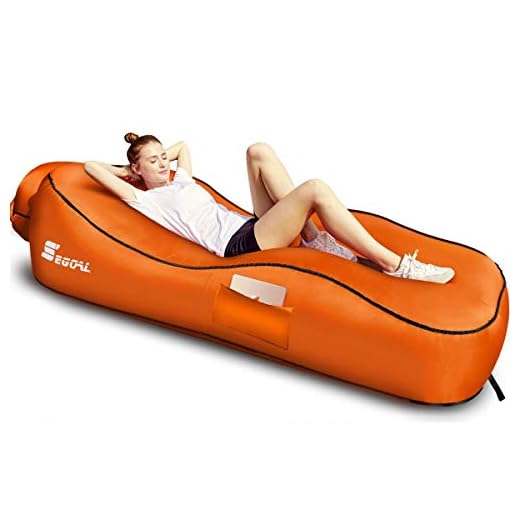 SEGOAL Ergonomic Inflatable Lounger Beach Bed Camping Chair Air Sofa Couch Hammock with Pillow, Waterproof Anti-Air Leaking Single Layer Nylon Fabric for Hiking Travel Beach Park, No Pump Required