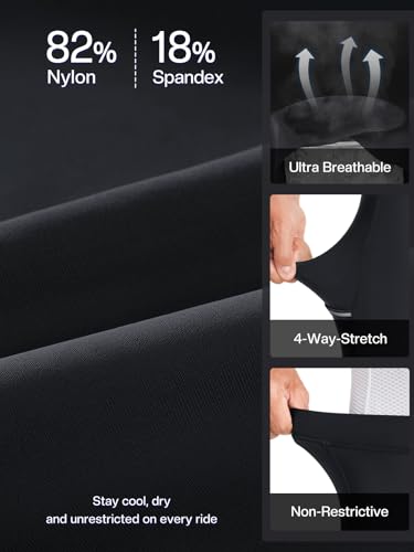 ARSUXEO Shorts masculinos acolchoados para ciclismo com bolsos de fácil acesso, Preto, azul, XGG