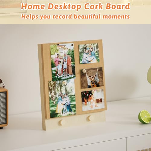 Trycooling Bulletin Board/Cork Board on The Desktop-Small Mini Hanging Tack Message Memo Picture Board for Home Office School - Thumbnail 4