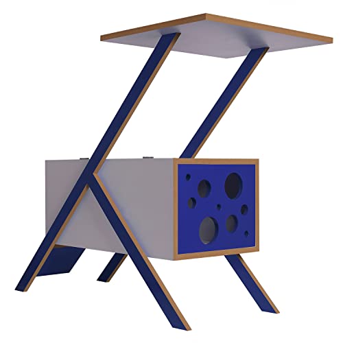 Casinha de gato com arranhador RonHome Thomas Azul