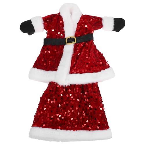 Gatuida Christmas Sequin Wine Bottle Cover Plush Santa Bottle Cover Jacket Holiday Table Decoration Wine Holder for Christmas Party Display Host Present