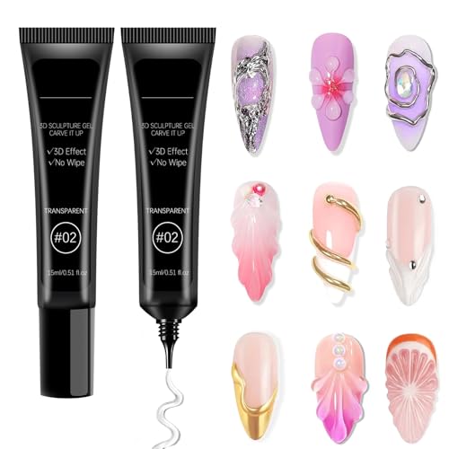Pegamento Sólido para Uñas – 15ml Gel de Extensión, Adhesivo UV para Uñas Acrílicas, Gel Suave de Escultura 3D, Requiere Lámpara UV/LED, Transparente