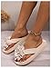 GORGLITTER Women's Beach Bow Flat Sandals Flip Flops Cute Trendy Vacation Round Open Toe Thong Slide Sandals Shoes Fashion 2026 Beige Floral 7