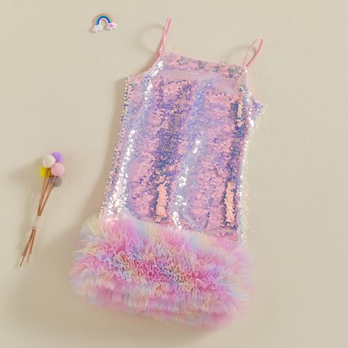 Toddler Sequin Sleeveless Tulle Dress Girl Spaghetti Strap Tutu Dresses Kids Sequin Birthday Dress Summer Clothes4