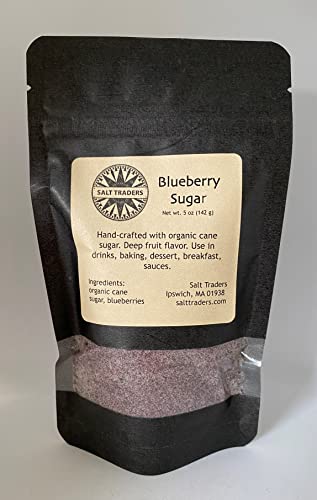 Salt Traders Blueberry Flavored Cane Sugar - 5 oz Rice Paper Zip Bag