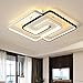 Produktbild Schindora Moderne LED-Deckenleuchte, 36 W, 50 cm, mit Fernbedienung, Geometrie, quadratisch, schwarz-weiß, dimmbar, für Wohnzimmer, Schlafzimmer, Küche