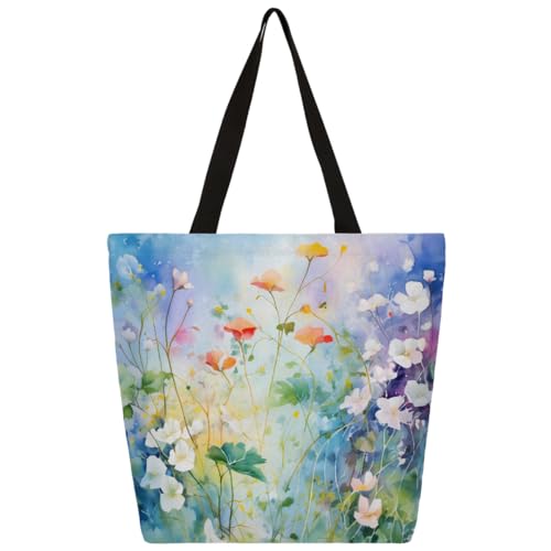 Bolso Tote de Lona con Cierre para Mujer Grande con Bolsillos miniatura 1