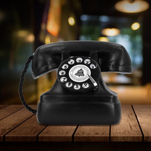 Teléfono fijo decorativo retro con disco giratorio miniatura 3
