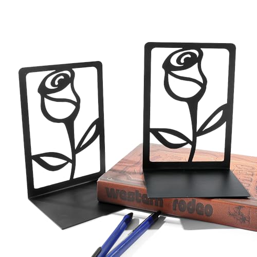 Sujetalibros de rosa metálica con 50% de descuento