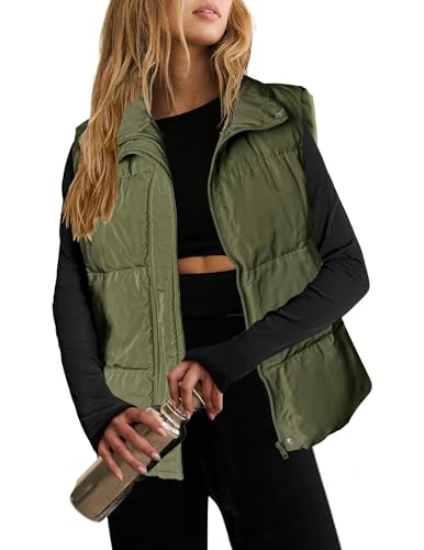 Gilet bouffant chaud rembourré pour femme veste sans manches zippée grand confort