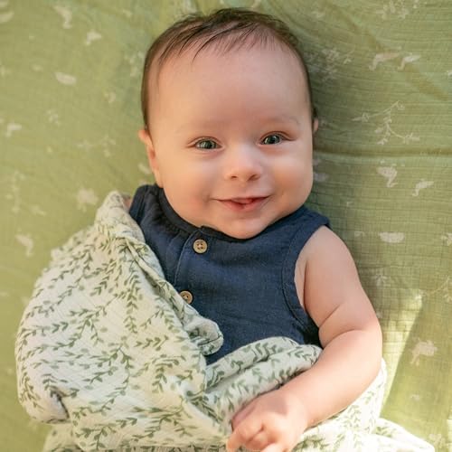 Image of aden + anais Essentials Silky Soft Bamboo Muslin Swaddle, Breathable Baby Blanket, Ideal for Boys, Girls, Newborns, Babies & Infants, Receiving Blanket, Lightweight Wrap, 2 Pack, Nature Friends