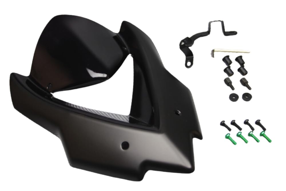 avdb-moto Szyba/Deflektor wiatru kompatybilny z KAWASAKI Z1000 Z-1000 2014-2021, Z1000R 2017-2021 Z poliwęglanu (Czarny)