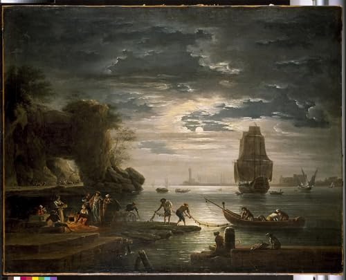 Affiche Toile la nuit de Claude Vernet pour décoration murale de salon