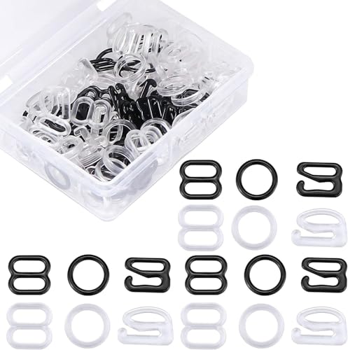 chiwanji 100 Stücke Silber Metall BH Gurt Teller Schieber 8 Haken Dessous Nähen Handwerk - 12 mm