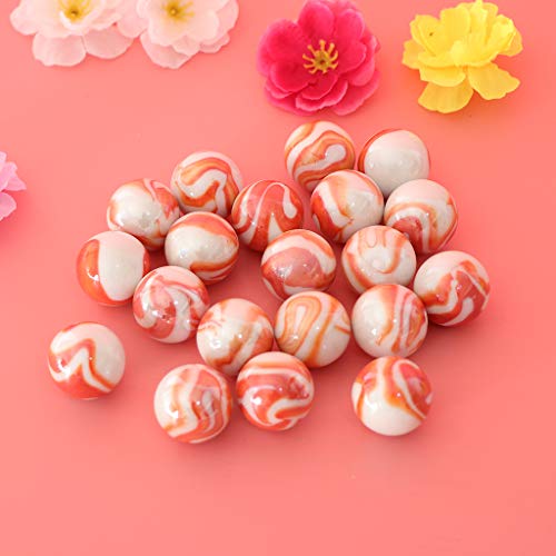 kowaku Conjunto de 20 bolinhas de gude de vidro (25 mm) listras florais ou estresse