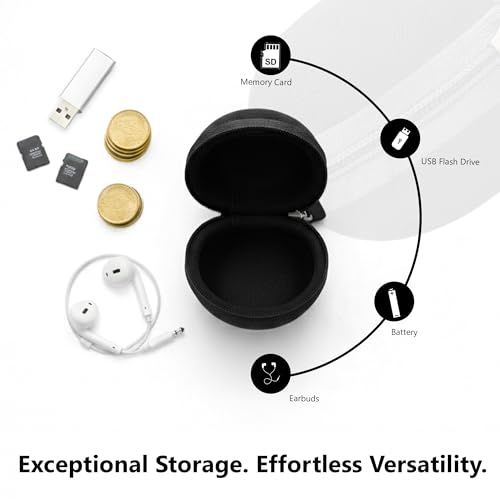 Image of GadgetBite Earphone Carrying Case, Multi-Purpose Travel Organizer for Earphones, Headsets, Pen Drives, SD Cards, Shock-Proof Ballistic Nylon, Soft Fabric, Mesh Pocket for Accessories - Black