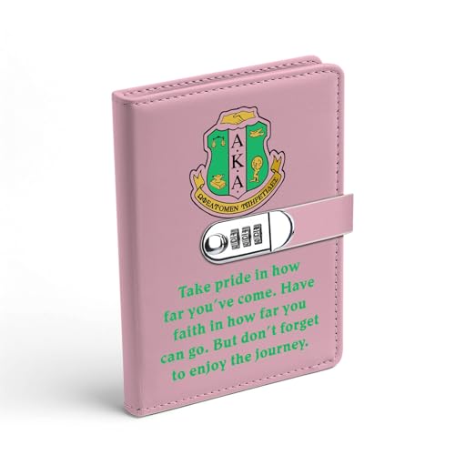 JOHSBYD AKA Sorority Gift Leder-Notizbuch mit Zahlenschloss (Take Pride)