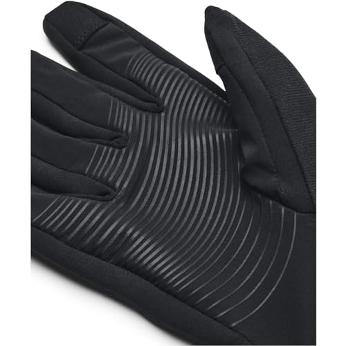 Under Armour Luvas masculinas de lã Storm Run, (001) preto/preto/reflexivo, M