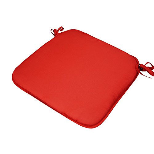 Beautissu 8er Set gepolsterte Stuhlkissen Sitzkissen - 2cm dick - mit 4 Befestigungsbändern - rot - viele Farben erhältlich