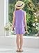 Haloumoning Girls Summer 2 Piece Outfits Kids Fashion Pleated Tank Tops and Elastic Waist Shorts Casual Vacation Clothes Sets，Light Purple，7-8 Years