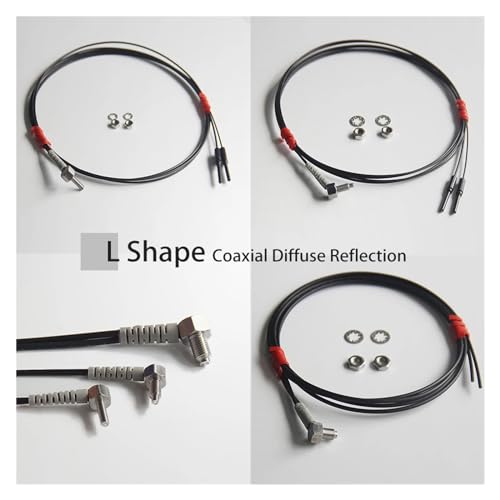 Capteur à fibre optique M6 sonde filetée coudée réflexion diffuse 1m - 7
