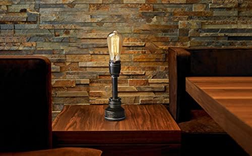 JINYU Vintage American Village Style Desk Light Creative Table Lamp Alloy Metal Water Pipe Table Night Lights, Bedside Desk Lamps, Industrial Steampunk Retro Base E27 Holder Fitting Lighting Fixture