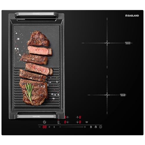 GASLAND IH604BF Placa de Inducción Independiente de 60 cm con una zona flexible, 4 zonas de cocción empotradas, FlexInduction para BBQ, PowerBoost para una cocción más rápida, 7000W (Sin sartén)