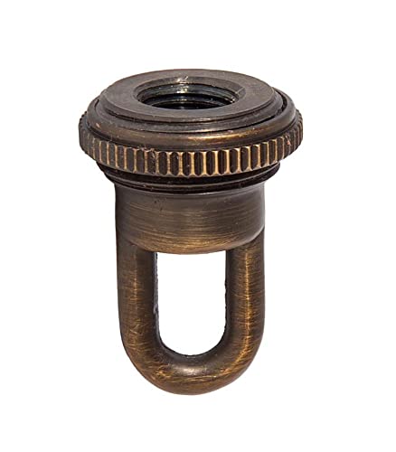 Image of B&P Lamp Solid Cast Brass Screw Collar Loop for 1-1 /16 Inch Center Hole Canopies, 1 /4IP, Antique Bronze